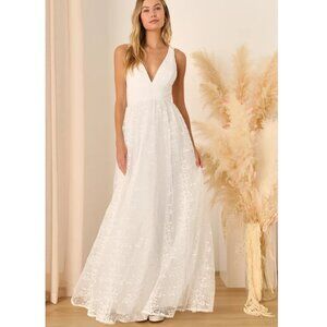 Lulus Sweetest Beloved White Embroidered Maxi (Bridal), #2124916, Size L, $120
